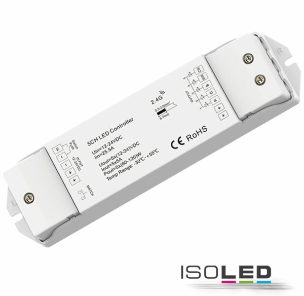 Pro LED Empfänger RGB / RGBW / CCT, 5x5A, 12-24V