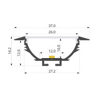 Einbau LED-Profil mit Kragen 37x14mm