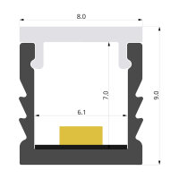 Einbau LED-Profil 8x9mm