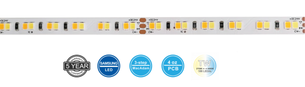 24VDC Tunable white CCT LED-Streifen Strip light 5m KIT